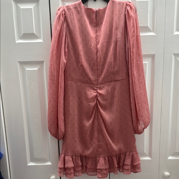 Express Pink and Gold Ruched Dress - Picture 4 of 5